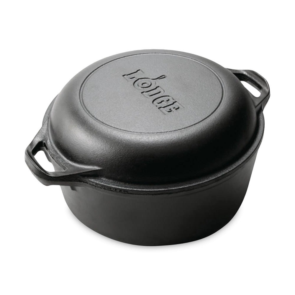 Lodge LC6DD 6 Quart Cast Iron Double Dutch Oven